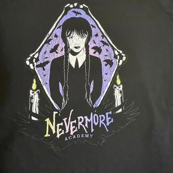 Wednesday Other - Wednesday Nevermore T Shirt Tee 4X Black Netflix Addams Family Jenna Ortega 2024